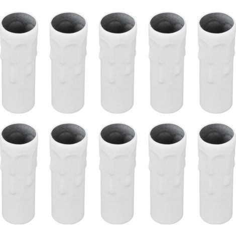 Packung mit 10 E14-Fassungen, tropfenförmige Kristallglasröhren, gerade Fassungen für Kronleuchter, weißes Beleuchtungszubehör (2580mm). (1/5)