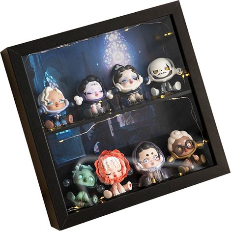 Anime-Figuren-Vitrine, 3D, dicke Vitrine für kleine Spielzeugsammlungen, Schwarz, One Piece (1/5)