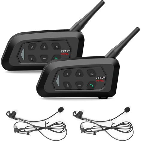 Lot de 2 interphones Bluetooth pour arbitre de football 1200 m 4 personnes parlant en duplex en même temps pour arbitres de football et de handball (1/5)