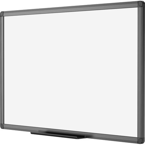 Tableau Blanc Magnétique Mural 120 x 90 cm Cadre Aluminium Noir (1/5)