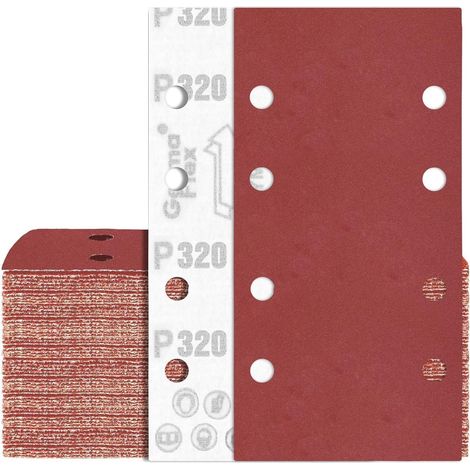 Schleifpapier Schwingschleifer 80Stück 93x185 Klett 8Loch P320 (1/5)