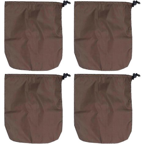 Lot de 4 housses de protection pour rétroviseurs de voiture, en taffetas de polyester 190T, marron, antigel. (1/5)