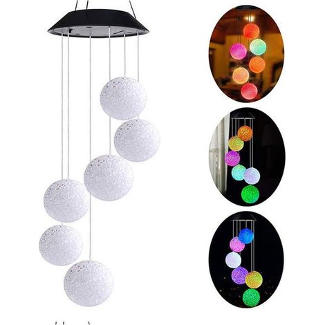 Carillons oliens Solaires pour Jardin Boule Lumineuse Changeant de Couleur Dcoration Extrieure PUZZLE