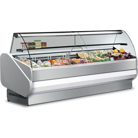 VITRINE RÉFRIGÉRÉE VITRAGE BOMBÉ RABATTABLE - POSITIVE +3° / +5°C - Isotech