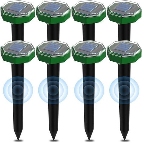 Taupe Ultrason Solaire 8 pièces,Anti Taupe Ultrason Solaire avec IP65 Imperméable, Utiliser à lextérieur ou dans Le Jardin (1/4)