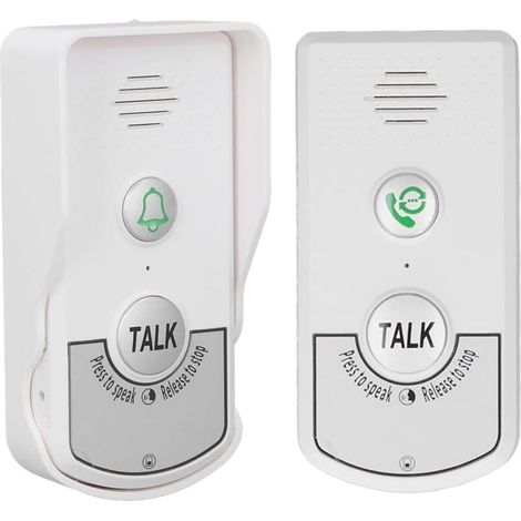 Sonnette interphone sans fil, signal électronique bidirectionnel 1 V, étanche, avec voyant lumineux. (1/4)