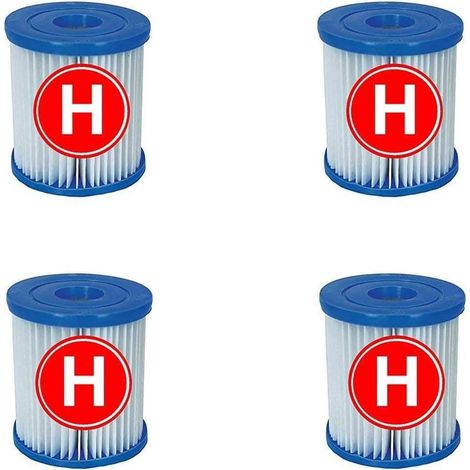 Compatible avec les cartouches filtrantes Intex Type H, adaptées aux filtres de piscine de type H, lot de quatre