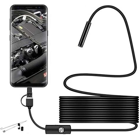 5 m, caméra d'inspection USB 3 en 1 de Type C, 6 lumières LED réglables, caméra d'inspection (1/4)