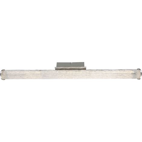 Deckenlampe Küchenleuchte LED Deckenleuchte Flurlampe Chrom, Glas klar, 18W 1710lm 3000K, LxBxH 79,5x6,2x10 cm