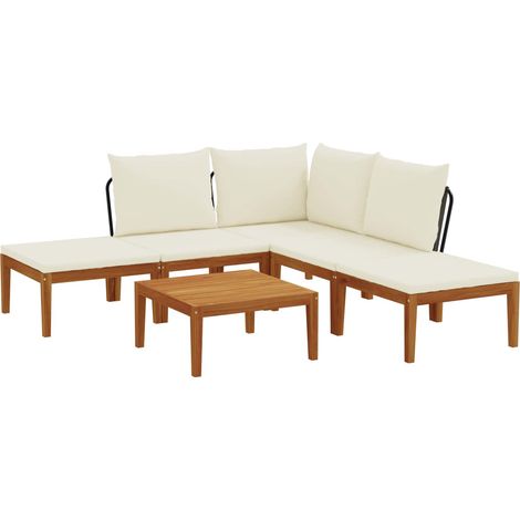 Maison Exclusive - 6 stk. Massives Akazienholz & Seil Natur (1/5)