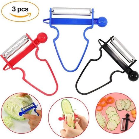 éplucheur trio magique lot de 3 Trancheur eplucheur pomme de terre Eplucheur de Fruits et Légumes Magic Peeler ensemble (1/4)