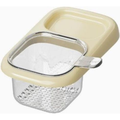 Escurridor con ventosa, no requiere taladrar, para lavar y escurrir alimentos. Se adapta a grifos, cañones y laterales de armarios. Color beige. (1/5)