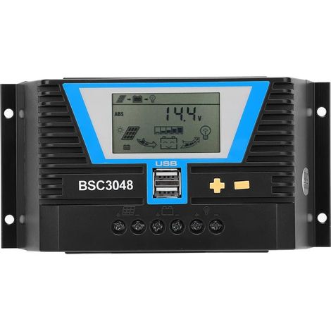Controlador solar, apto para diversas baterías BSC3048 30A 12V/24V/36V/48V Control inteligente, Clase de protección IP30 (1/5)