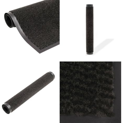 Alfombra de entrada rectangular de nudo 90x150 cm negra - Alfombra antideslizante - Alfombra de entrada negra