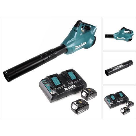 Makita DUB 362 PT Soplador de hojas sin cable 36V + 2x baterías recargables 5.0Ah + cargador doble