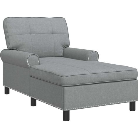 Chaise Lounge with Cushion Light Grey 91 x 157 x 91 cm Fabric vidaXL
