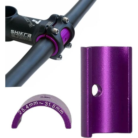 Adaptateur de potence de vélo,Guidon réducteur de Tige 31,8 mm à 25,4 mm en alliage d'aluminium, adapteur, entretoises, feuille de conversion pour guidon de VTT (1/5)