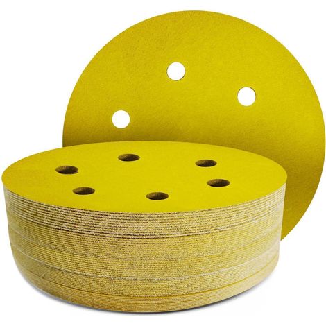 Schleifpapier 150mm Klett 6-Loch Korn 240 Exzenterschleifer 50 Stück (1/5)