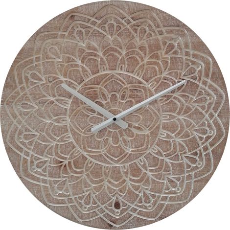 Rebecca Mobili Orologio da Decorazione Marrone Bianco in Stile Boho