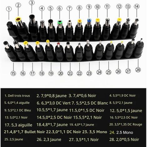 Adaptateur D Alimentation Cc - 30 Pièces - Embouts 5,5 X 2,1 Mm - Pour Ordinateur Portable - Kit Universel (1/5)