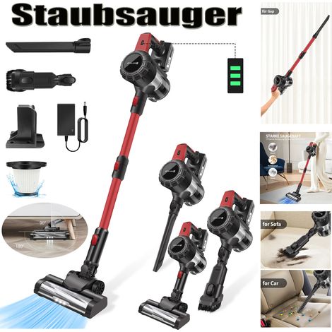Kabellos Staubsauger Hoover Akku 6 IN 1 Handstaubsauger 6000W interne Batterie