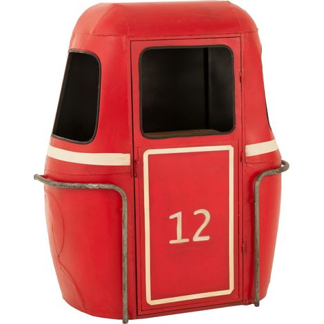 Meuble de Bar en Métal "Téléphérique" 154cm Rouge (1/5)