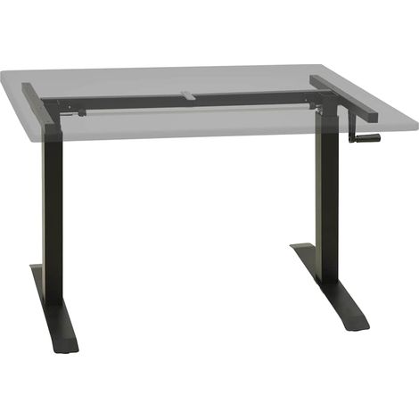 321719 vidaXL Manual Height Adjustable Standing Desk Frame Hand Crank Black (1/5)