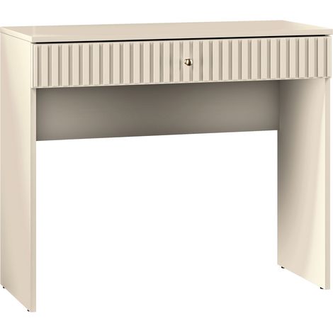 Selsey – Coiffeuse enfant avec tiroir – Panneau laminé beige – Largeur 92 cm – Hauteur 78 cm – Bords ABS résistants (1/5)