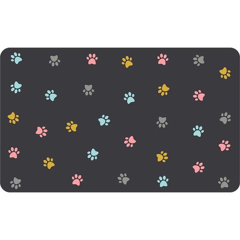 Alfombrilla de alimentación para perros y gatos, 50 x 30 cm, de silicona, impermeable y antideslizante. (1/5)