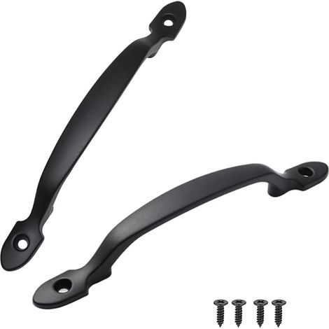 2Pcs Poignee de Meuble,Noir Poignées en Arc D'armoire,Alliage D'Aluminium Cuisine Armoire Porte Poignée pour Cuisines Salles de Bains Commodes (1/5)