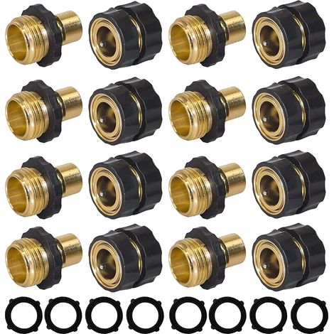 Raccordi rapidi per tubo da giardino – alluminio, 3/4" – confezione da 8 (1/5)