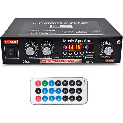 Mini amplificador doméstico G30, reproductor de audio digital estéreo HiFi portátil con Bluetooth.