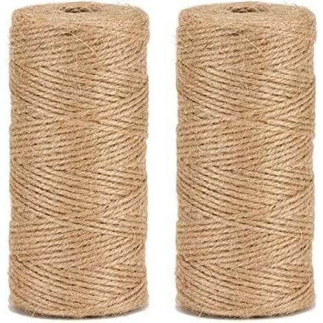 Natural Jute Twine Ø1.5mm ±100m, handmade, natural, three strands, 200m (Pack of 2) (1/5)