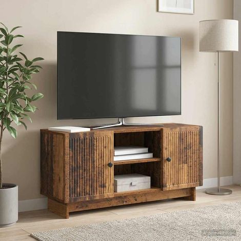 Meuble TV vintage 2 portes en bois d’ingénierie bois ancien 102 x 34,5 x 50 cm, 21.71kg - PANGIVO (1/5)