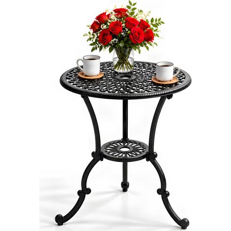 Centurion Supports VIVALDI Black Garden & Patio Cast Aluminium Bistro Table (1/5)