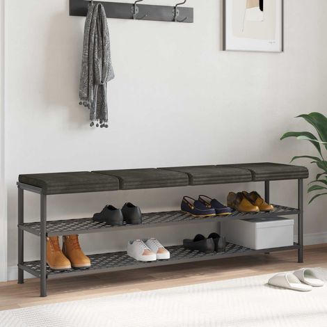 vidaXL Cojín de banco 4 uds. Terciopelo de Corduroy Gris antracita (1/5)