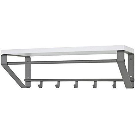 Garderobe murale en métal laqué anthracite-blanc - Dim : L70 x P 30 x H23 cm -PEGANE-