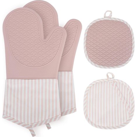 Guanti da forno in silicone, guanti da forno in silicone resistenti al calore fino a 230 °C, guanti da forno antiscivolo resistenti al calore per cucinare e grigliare