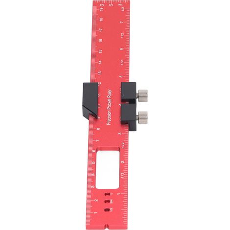 Règle de menuiserie en alliage d'aluminium de 200 mm à monter soi-même, règle de traçage, équerre, jauge, outil de mesure (1/5)