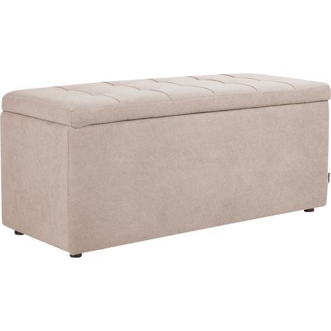 Ottomane mit Stauraum OREM Stoff Beige