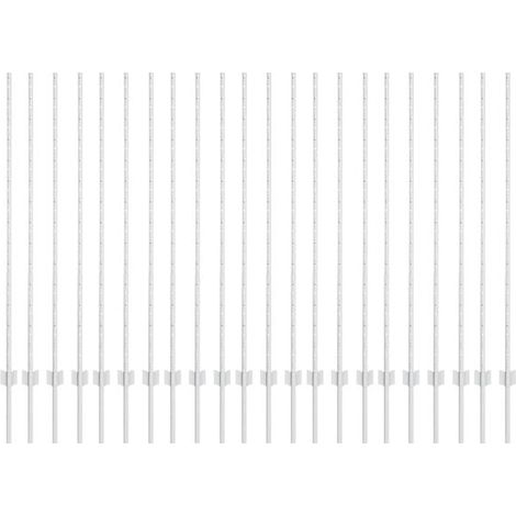 Poteaux de clôture. 22 poteaux, argentés, 180 cm, acier. (1/5)
