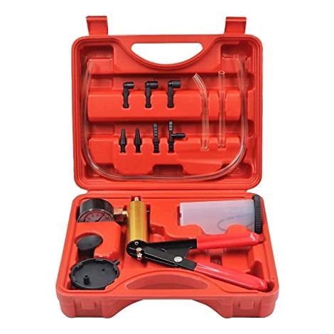 Applicable Kit de réparation manuelle pour voiture - Pompe à pression en aluminium - Pour purge de liquide de frein - Portable et durable - Kit testeur de jauge à vide (1/5)