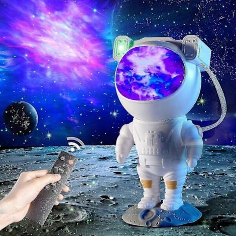 Astronauten-Galaxie-Sternenhimmel-Projektorlampe: Mit Nebelmuster, Timer und Fernbedienung ist diese Projektorlampe im Astronauten-Design ein perfektes Geschenk für Kinder.