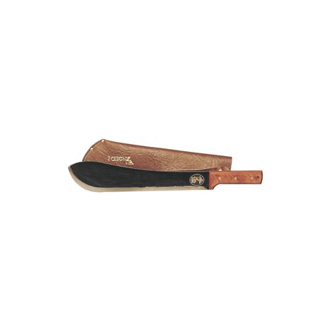 Machette 35 cm avec manche en bois et étui en cuir
