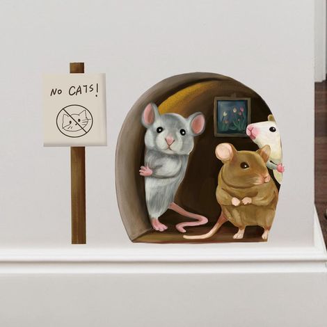 Autocollants Muraux Souris Cartoon Décor Mural Autocollant pour Salon Chambre TV Mur Décalcomanies Stickers Murales Enfant Chambre à Coucher (1/5)