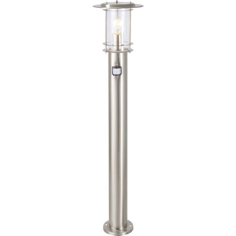 Lampadaire en acier inoxydable York avec capteur – Puissance 20W – Alimentation solaire – Lumière blanche froide – Eclairage public extérieur – Brilliant