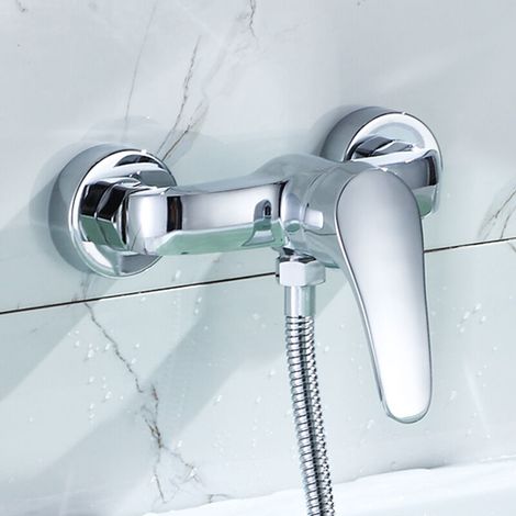 Robinet de Salle de bain Design Robinet de Douche Tout ensemble de douche monté sur cuivre Robinet de douche de salle de bain chaude et froide Douche murale (1/5)