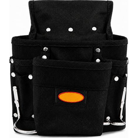 Borsa Portautensili da Cintura Carpentiere Nylon Rinforzato Nera (1/5)
