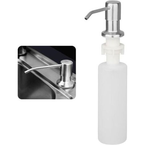 Distributeur de Savon Encastrable 500ml Acier Inoxydable, Pompe Liquide Vaisselle, Solution Pratique et Moderne pour Cuisine (1/5)