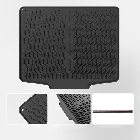 Tapis Evier - Silicone - 39 x 32 cm - Antidérapant - Pliable - Pour Séchage Vaisselle - 1 Pièce (1/5)
